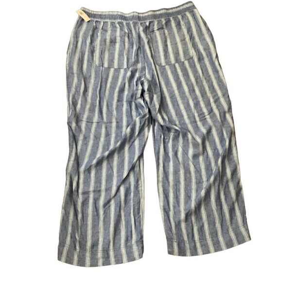 NWT Old Navy High-Waisted Linen-Blend Wide-Leg Pants XXL Striped - Picture 9 of 10